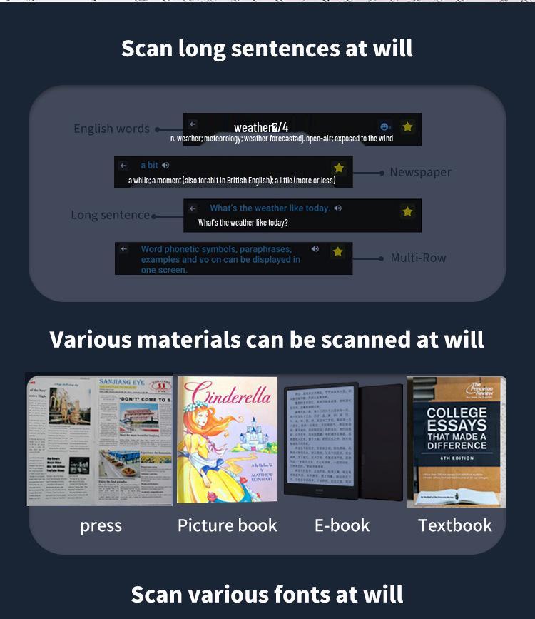 Multilingual Scanning Translation Pen: Accurate Chinese, English, German, French, Japanese, Korean, Cantonese Translation