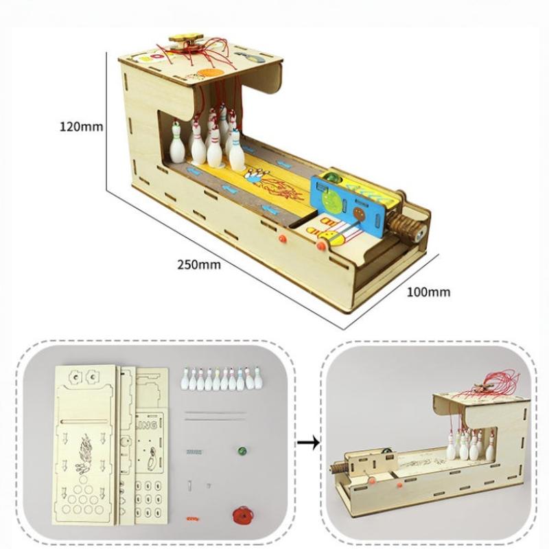 1 Set Physics Science Toys Diy Bowling Kit Science Experiment Education Model Puzzle Toy For Children Gift