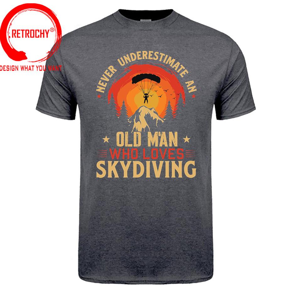 Vintage Retro Never Underestimate An Old Unisex Who Loves Skydiving T Shirt Unisex Unisex for Dad Birthday Gift Sky Diver Skydive Tshirt