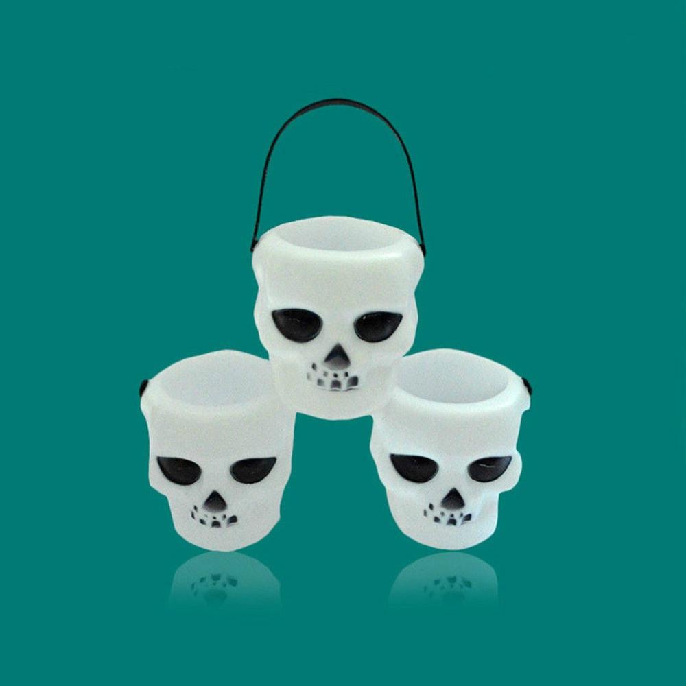 1 Pcs Halloween Candy Pot Halloween Cauldron Novelty Halloween Bucket Ornament Skull Witch Toy