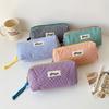 1PC Color Checkered Pencil Case Girls' Stationery Makeup Bag New Storage Bag