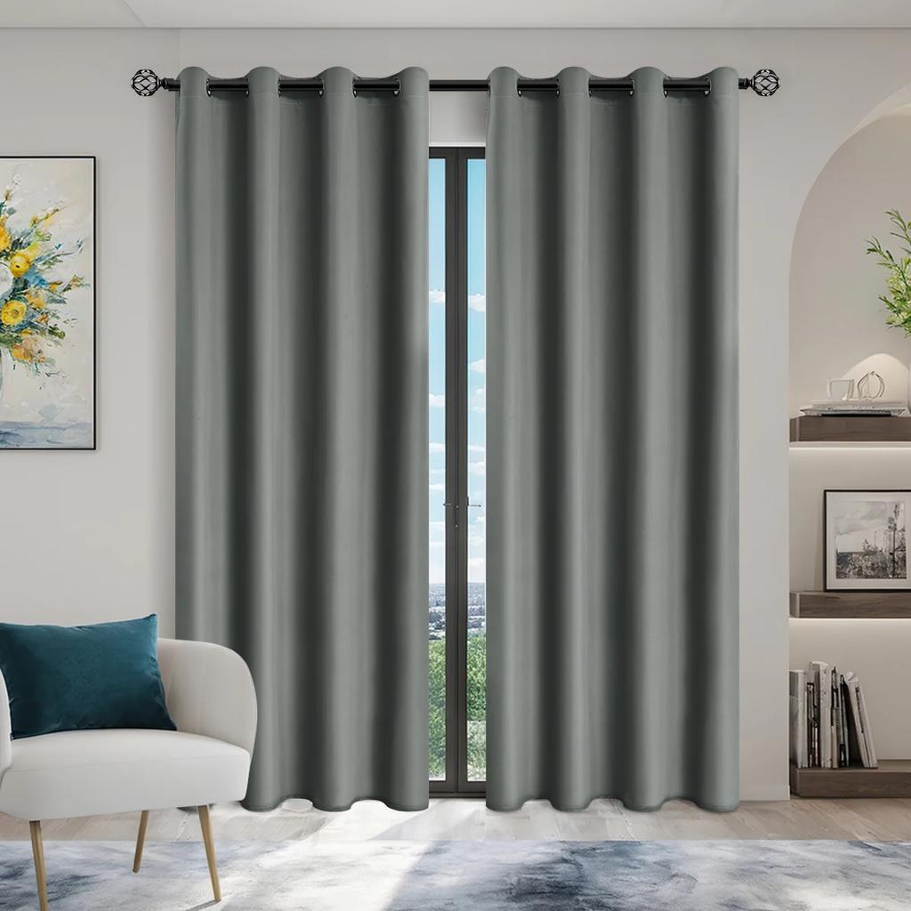 1pc Cor sólida sombreamento total e proteção solar 100% cortinas blackout, cortinas de sombreamento para quarto e sala de estar