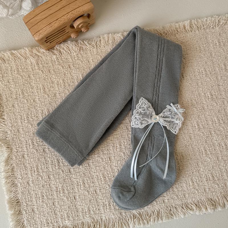 New Spring/Summer Kids' Lace Bowknot Leggings - Cute and Versatile Girls' Tights