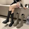 NEU Ins Damen Lange Stiefel Flache Absatzschuhe Damen Winter Warme Kniehohe Stiefel Modeschuhe Damen Schuhwerk