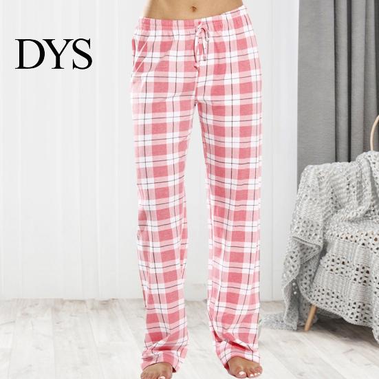 Loose Leg Women Trousers Long Pants Elastic Drawstring Waist Wide Casual Checked Pattern for Sporty Style Fit Home Versatile Leisure