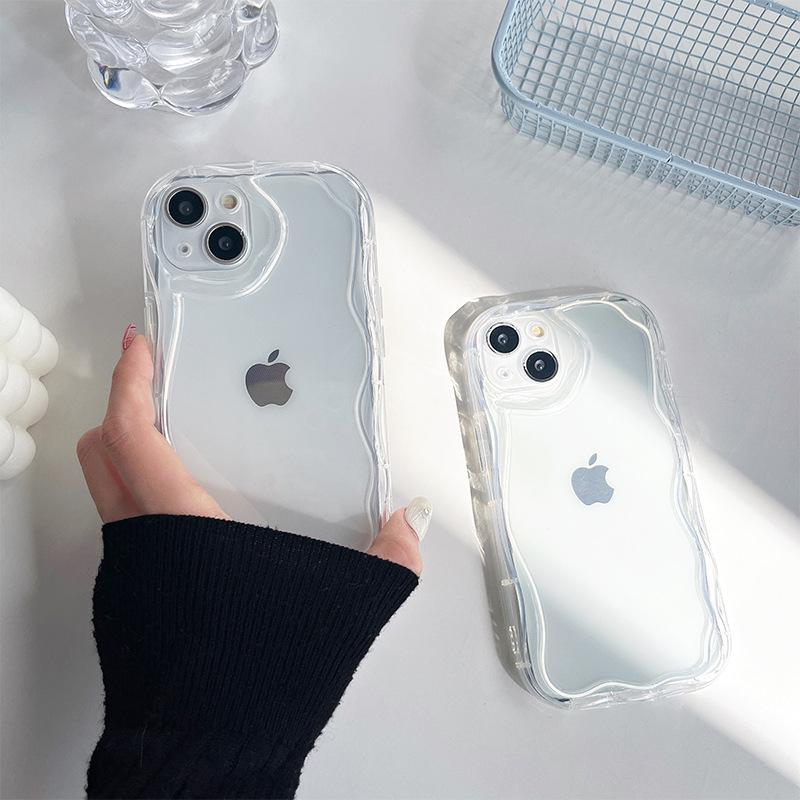For Apple 17Promax Transparent Simple Mobile Phone Case All-inclusive Anti-fall for IPhone16 Fine Hole Silicone 13 Thickened