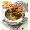 with Thermometer Tempura Fryer Pan 2.2/3.2/4.2L Mini Cooking Fryer Deep Frying Pot  Tempura Making