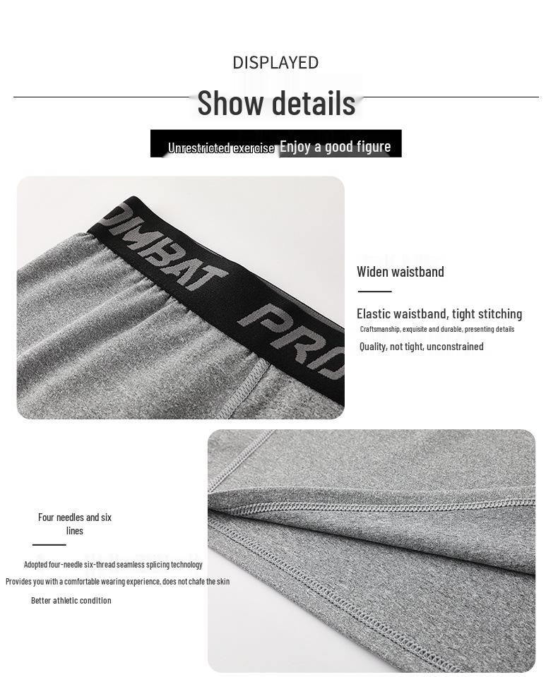 Shorts de Compression Homme à Séchage Rapide avec Poches pour la Course à Pied et le Basketball