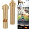 2PCS Yellow Handcraft Vintage Pure Brass Referee Survival Whistle Key Chain Pendant Outdoor EDC SuppliesYellow