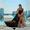 European and American Dresses Women's Fashionable and Sexy One-shoulder Collar Prom Ladies Party Split Evening Dresses