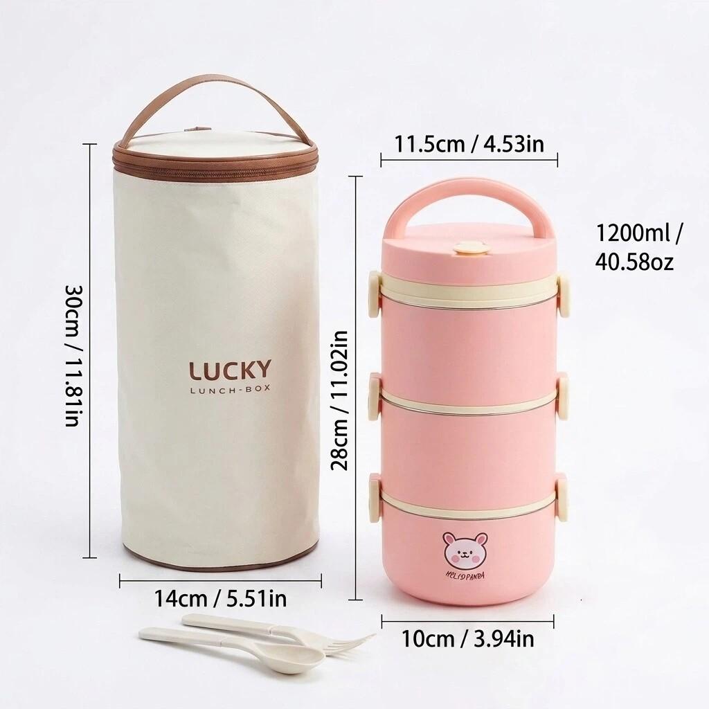 Microwave Safe 304 Stainless Steel Bento Box Thermal Lunch Box Portable Leakproof Insulated Kids Food Container Stackable