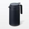 MUJI Insulated Tabletop 84334566 Wide-Mouth, Easy-to-Wash Pot, Black, 1.3L,