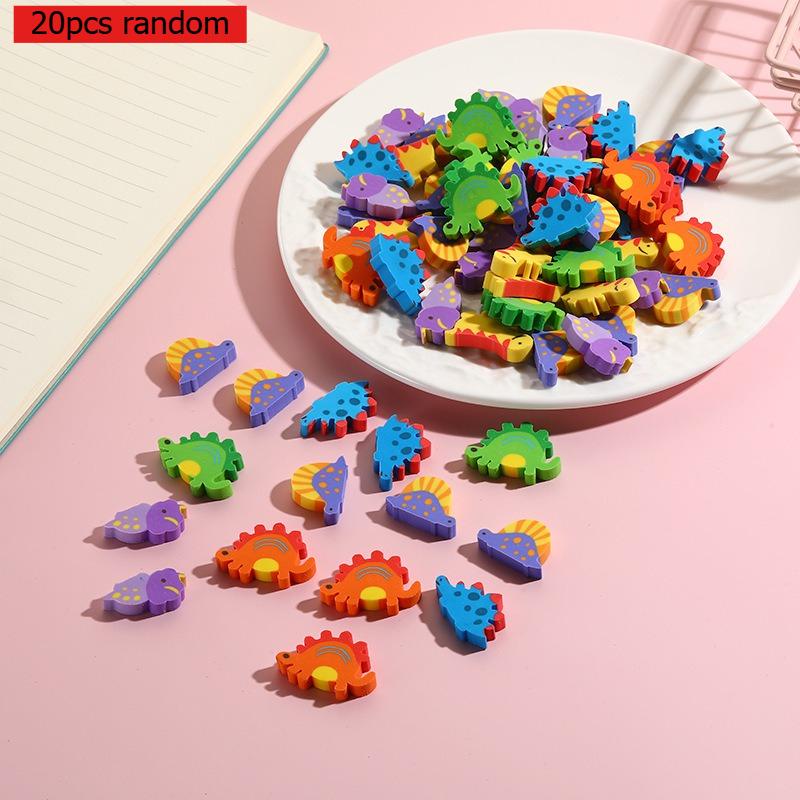 Kawaii School Stationery Dinosaur Cartoon Slice Rubber Small Dinosaur Animal Eraser Cros Border Gift Office Supplies Wholesale