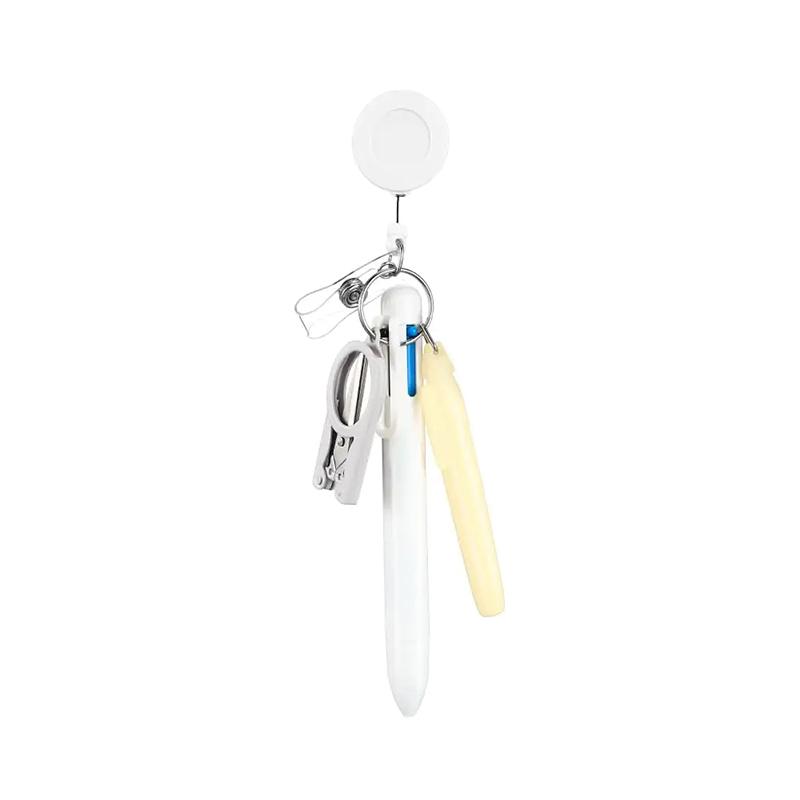 5In1 Nurse Pen Set Retractable Id Badge Clip Reels Holder Name Holder Ballpoint Pen Folding Scissors For Nursing Doctor