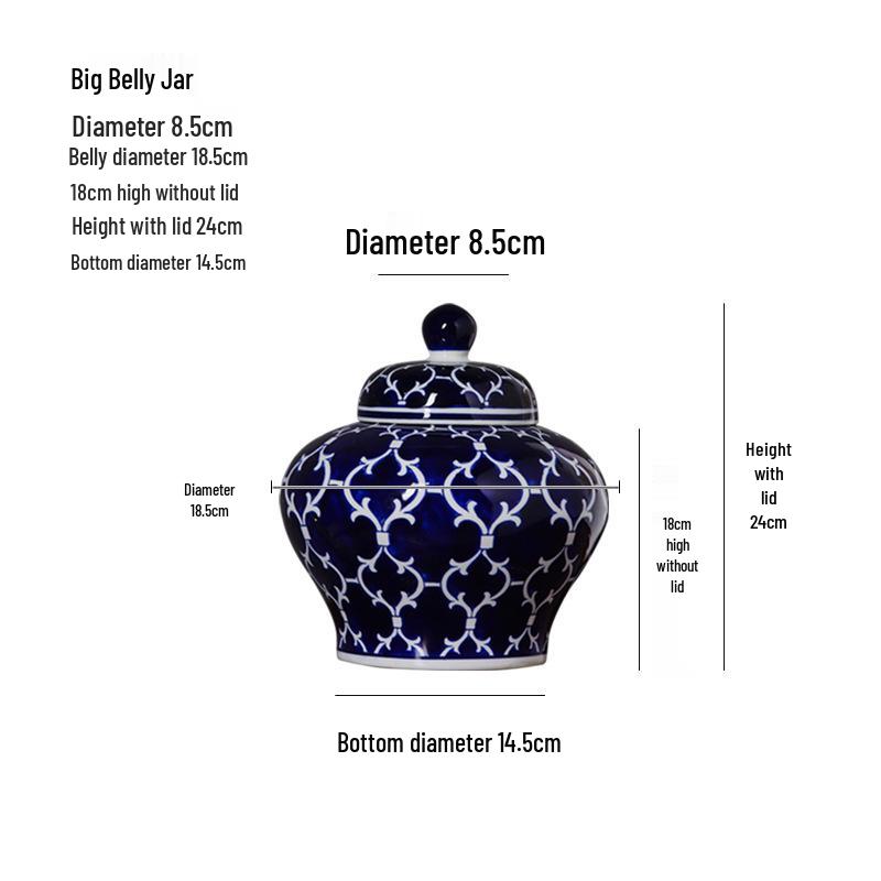 Luxurious Blue Jingdezhen Ceramic Vase for Elegant Flower Arrangements