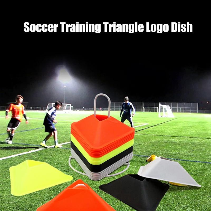 5Pcs Football Training Disc Triangle Soccer Practice Field Sports Agility Training Cone Portable Equipment For Kids Adult