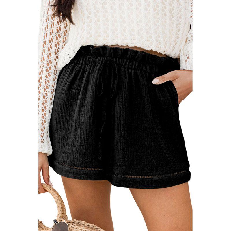 American Shiying Solid Texture Versatile High Waist Shorts Women 2025 Summer New Thin Breathable Casual Pants