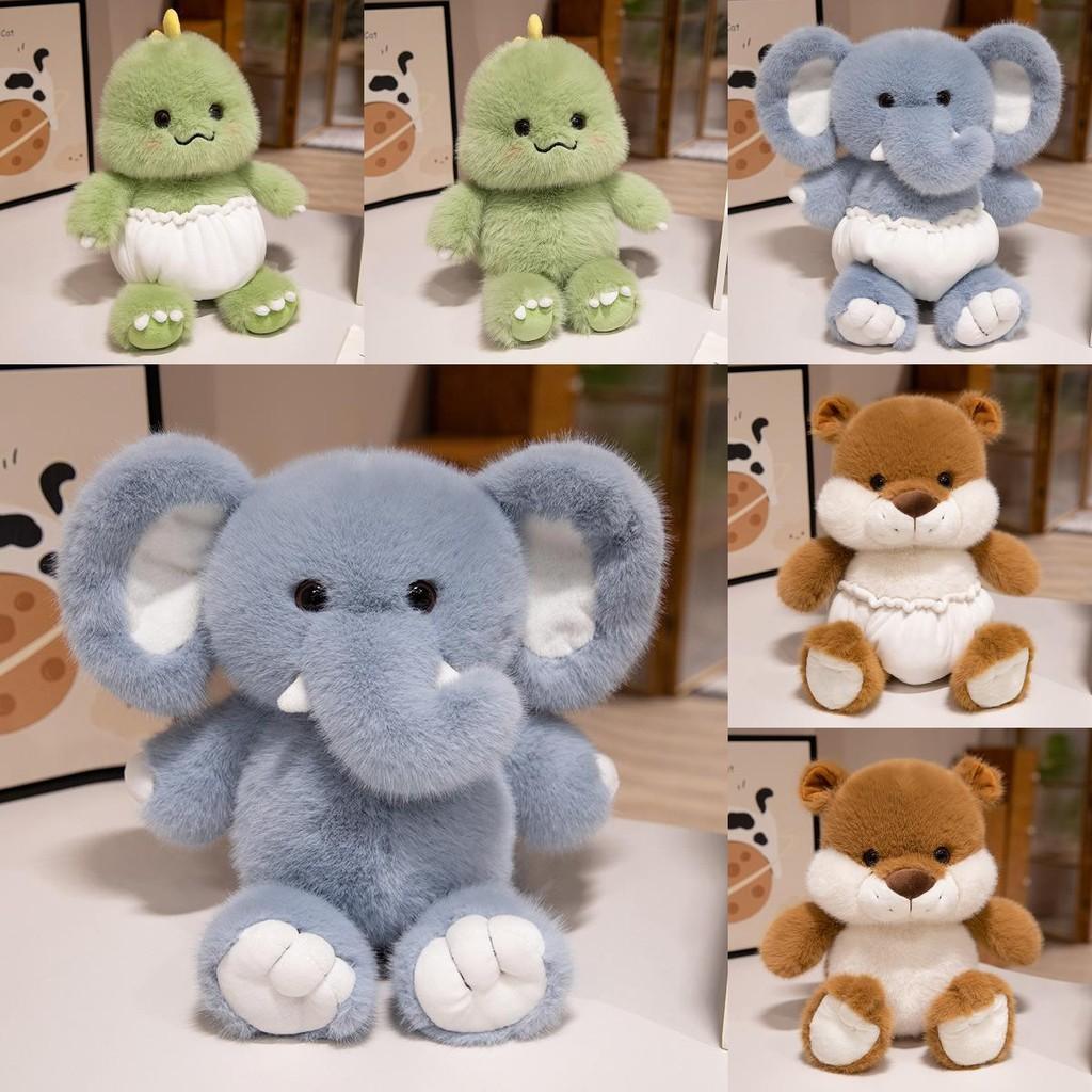 Otters Dinosaurs Elephants Wear A Diaper Plush Toy Stuffed Dolls Kids Gifts