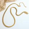 Gold-Plated Minimalist Snake Bone Chain Necklace - Hot-Selling European & American Jewelry