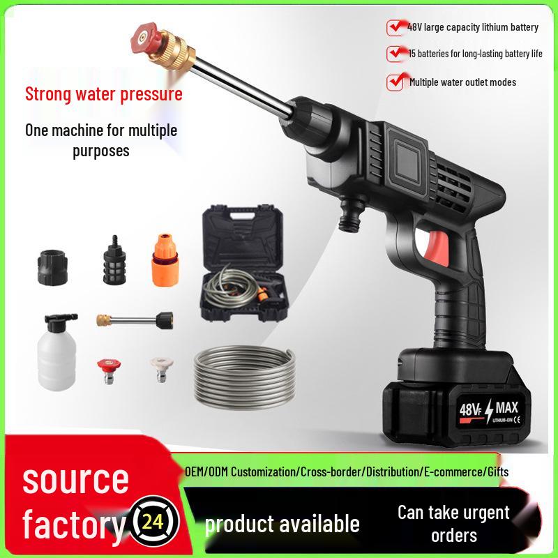 Cordless High-Pressure Washer: Portable Lithium Battery Water Gun for Cars & Garden.