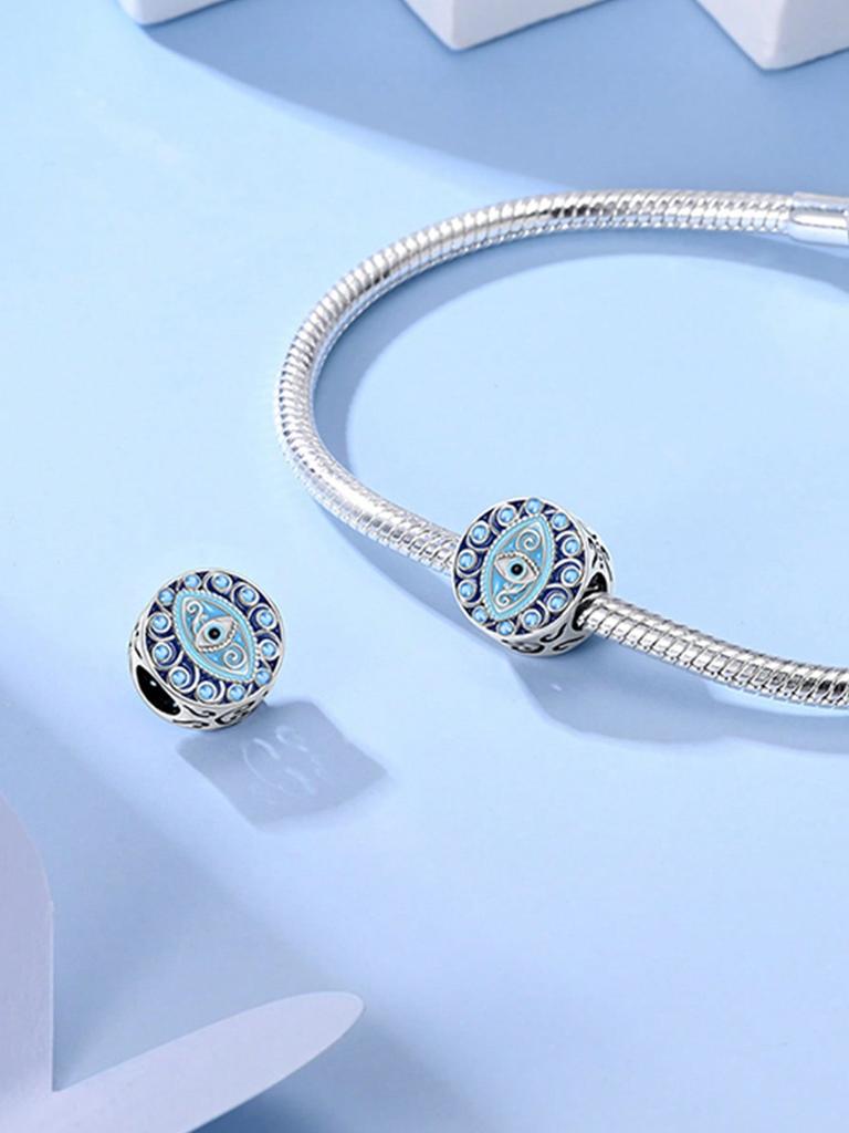Charms Plata Blue Ocean Beads Charm Copper Plated Fit Charms Copperoriginal Bracelet For Jewelry Making Diy Charm