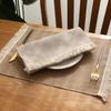 Table Placemat Non Slip Cotton Linen Dinner TableMats Table Wear Resistant Tassel Insulated Placemat Cup Coaster