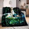 1Pc Fantasy Forest Guardian Flannel Blanket, Soft And Comfortable, Casual Warm, Camping Travel, Christmas, Halloween Xmas Gift Es140