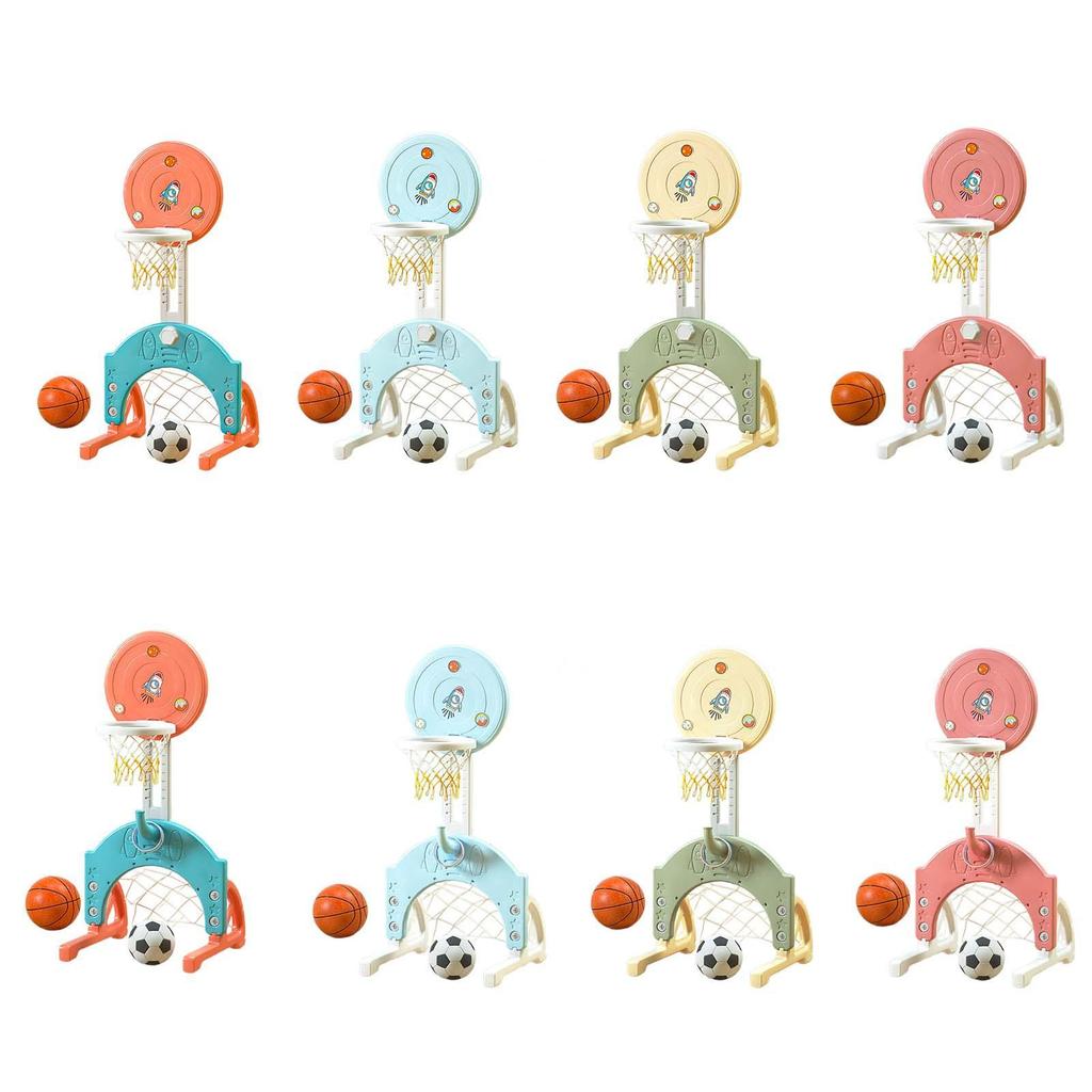 Adjustable Kids Basketball Hoop And Soccer Set for Active Play Indoors