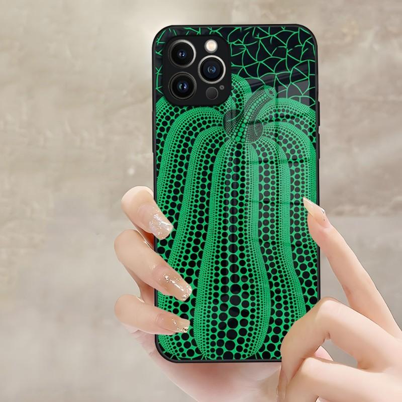 Art YAYOI KUSAMA Phone Case For Apple IPhone 14 Pro 12 11 13 Mini X XR XS Max 8 7 6 Plus SE 2020 Glass Design Back Cover