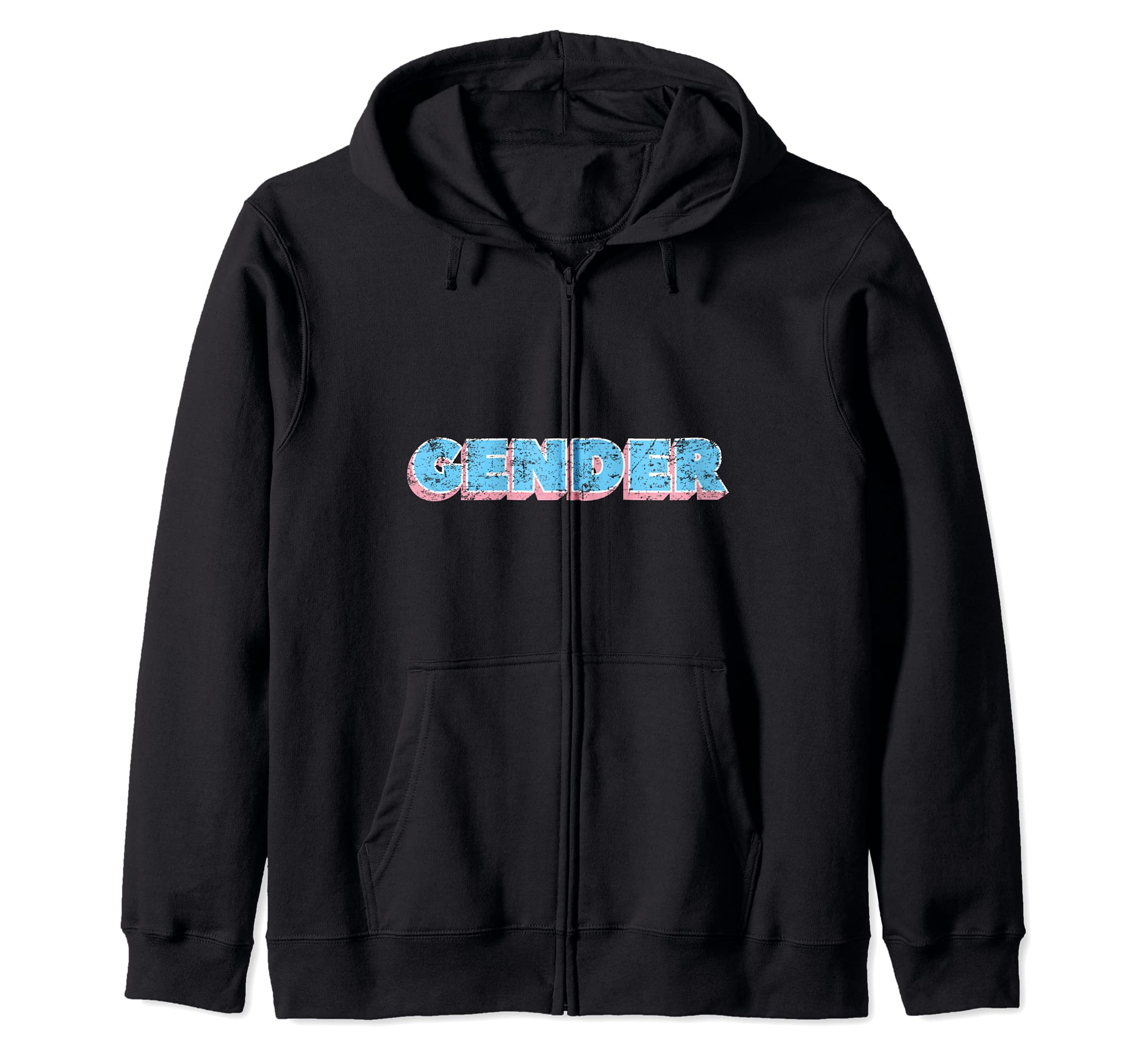 

Gender Trans Pride LGBTQ Transsexual Subtle Pride Flag Zip Hoodie чорний