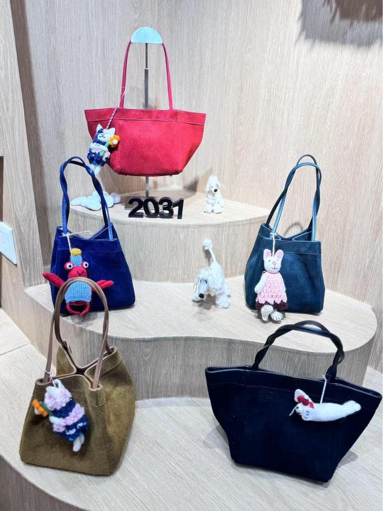 Autumn/Winter Suede Leather Deformable Basket Handbag - Crossbody & Shoulder Bag.