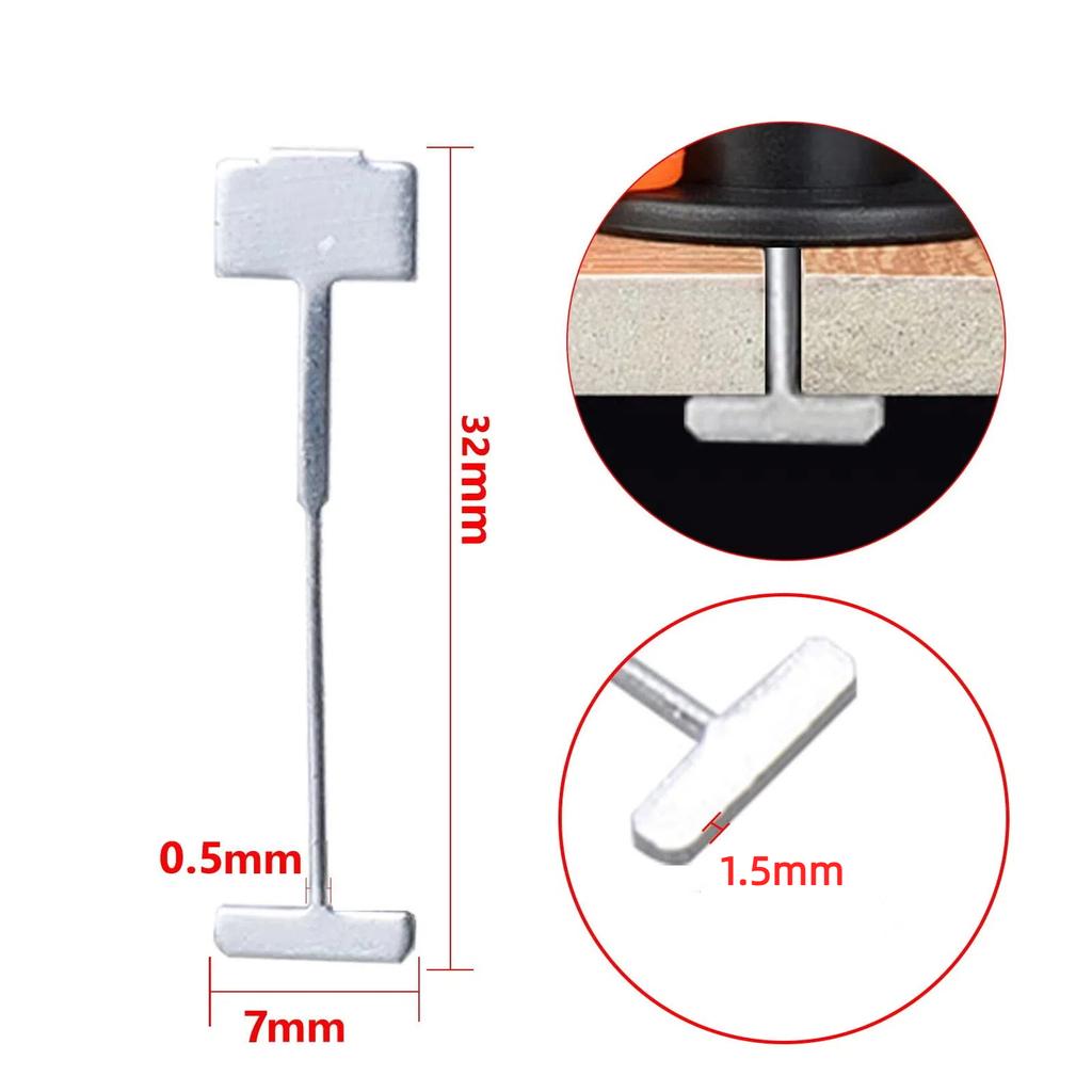 50/500Pcs Replacement Steel Needles For Ceramic Tile Leveling System Clips Wedges Spacers Floor Tile Laying Construction Tools
