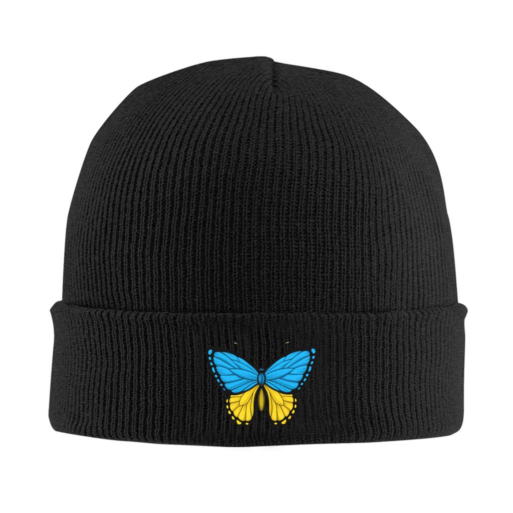 Ukrainian Flag Beanie Hats Knit Hat Unisex Women YK Cool Head Wrap Caps Autumn Hippie Design Bonnet Hats