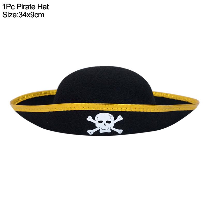 Halloween Pirate Hat Cap Decoration Kids Adult Halloween Masquerade Captain Cosplay Costume Props Pirate Theme Birthday Party