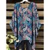 Abbigliamento Donna Tunica Floreale Boemia Taglie Forti Donna Tunica Floreale Boemia T-Shirt Manica Corta Girocollo Abbigliamento Casual