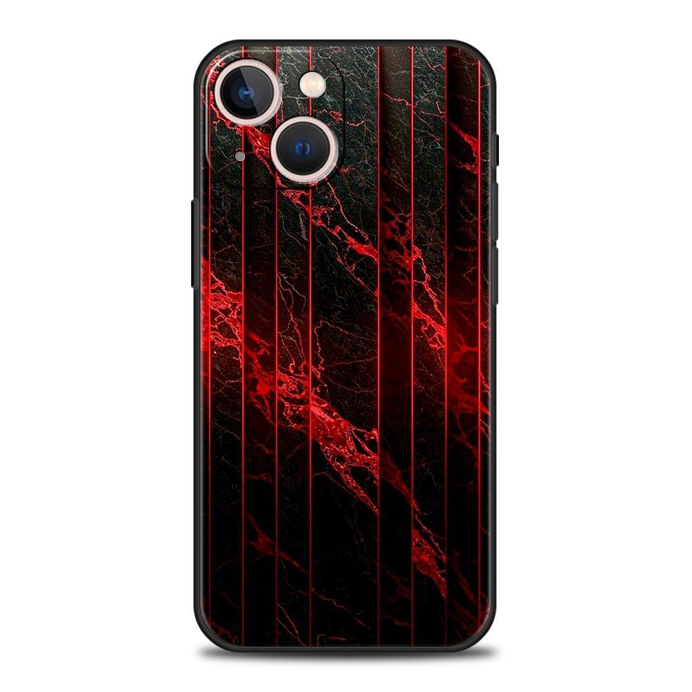 Black Red Ripple Art Phone Case Cover for iPhone 17 16 15 14 13 12 Pro Max 11 Pro Max 17 AIR Plus Shockproof Soft TPU Shell Bags
