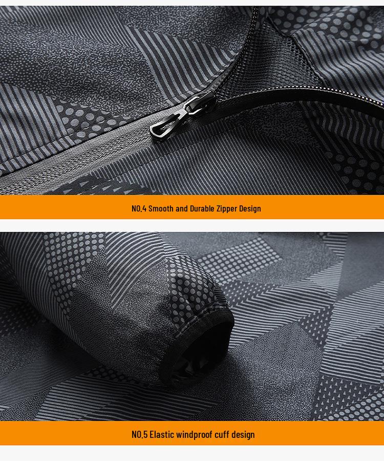 Herren Frühling/Herbst Schnelltrocknender Dünner Windbreaker: Lässige Outdoor-Sportjacke zum Wandern