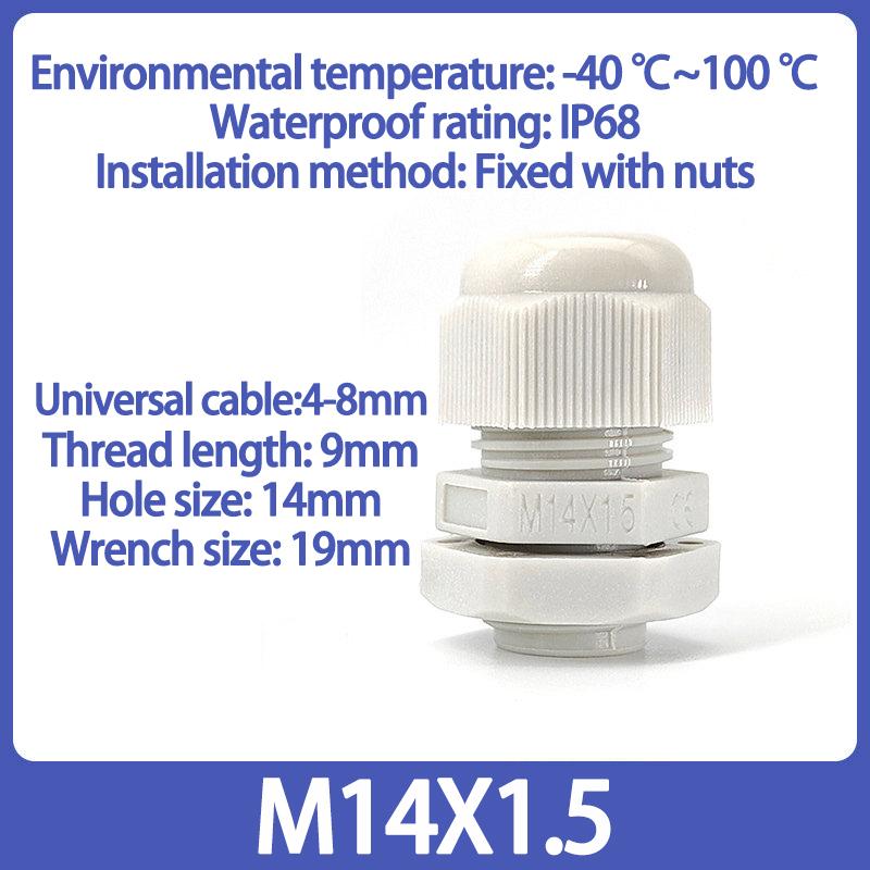 10/50/100Pcs Cable and Wire Waterproof Joint M-type M8 M10 M12 M14 M16 M20 M22 M24 M27 M30 M32 White Nylon Plastic Connector