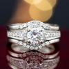 Pinduoduo Women'S Ring, Imitation Mozzarella Zircon Ring, Platinum-Plated Wedding Ring Jewelry.