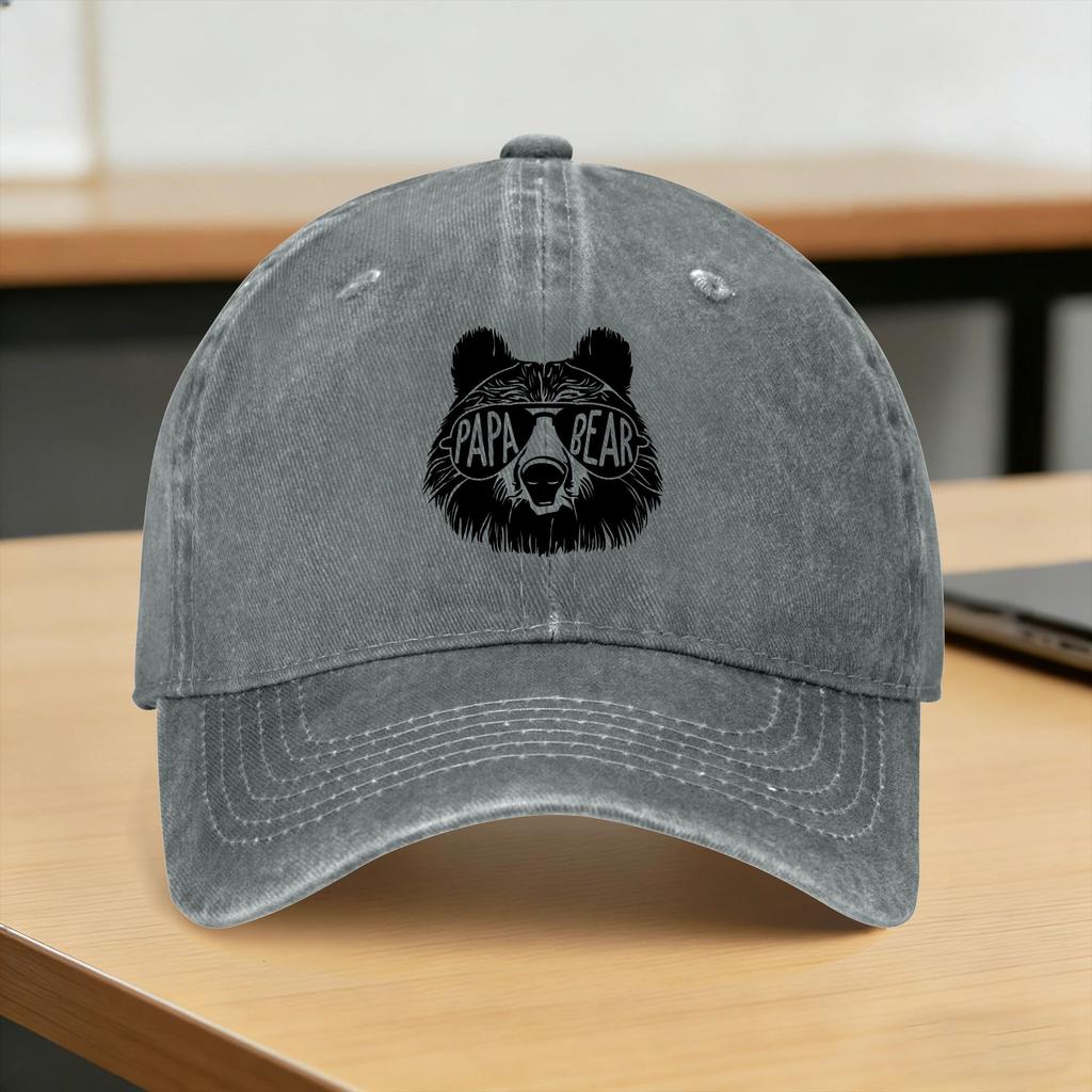 Fathers Day Papa Bear Casual Baseball Cap Summer Trucker Hat Adjustable Outdoor Gym Snapback Cap Unisex Funny Baseball Caps