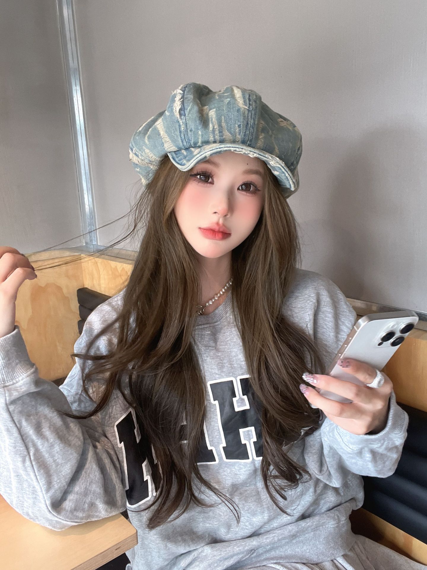 

Осенний берет универсальный большой окружность головы шляпа вперед модная дырка ковбой восьмиугольная шляпа литературный ретро газетчик девушка M（56-58cm）