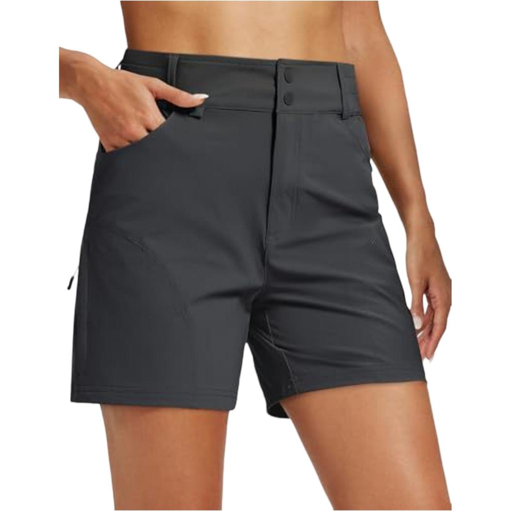 Leichte Wasserdichte Sportshorts für Damen mit Taschen Schnelltrocknendes Atmungsaktives Gewebe Bequeme Passform Outdoor-Sport Freizeitkleidung
