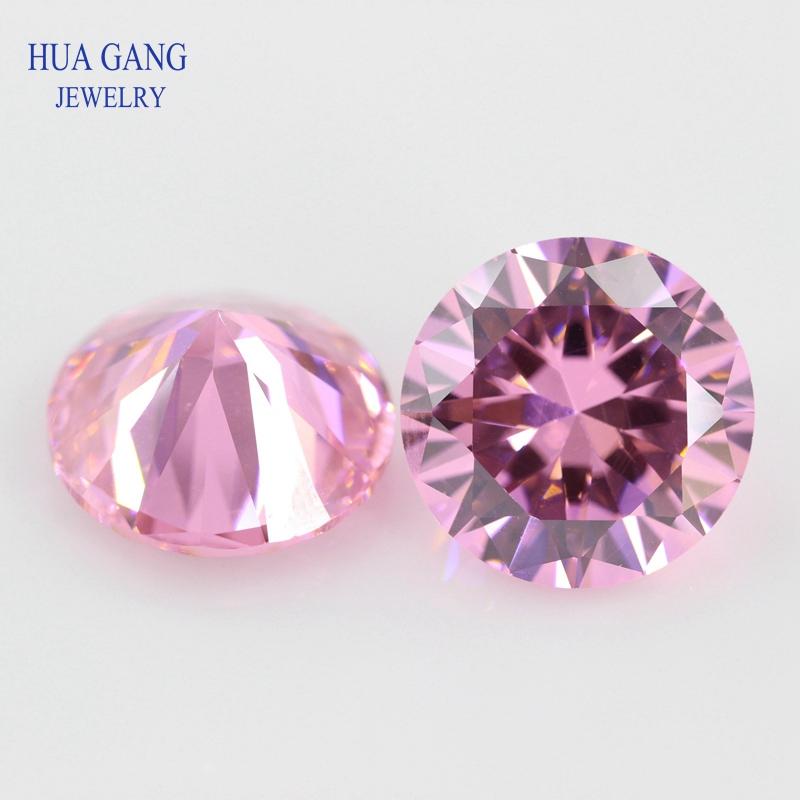 

5A Cubic Zirconia Stone Multicolor Round Shape Brilliant Cut Loose CZ Stones Synthetic Gems Beads For Jewelry1.0~20mm AAAAA 2.5mm-100pcs розовый