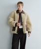 En Or Leather Colored Fur Jacket - Beige