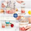 Portable Glass 2pcs 350ml Overnight Oats Cup with Spoon - Breakfast Cup - Salad Jar Yogurt Cup 12.32oz