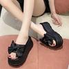 8CM New Summer Women Slippers Thick Soles Shoes Casual Platform Beach Flip Flops Leisure Butterfly-knot Sandals Sneakers Woman