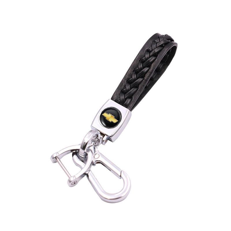 

for Chevrolet AVEO CAPTIVA SILVERADO CRUZE EQUINOx IMPALA LACETTI MALIBU Sail TRAX Leather Braided Rope Keychain Car Key Rings