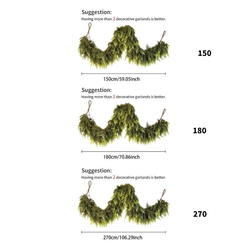 Luxurious Artificial Pine Wreath Bendable Wire Branch Realistic Texture For Fireplaces Mirror Tabletop Christmas Decors