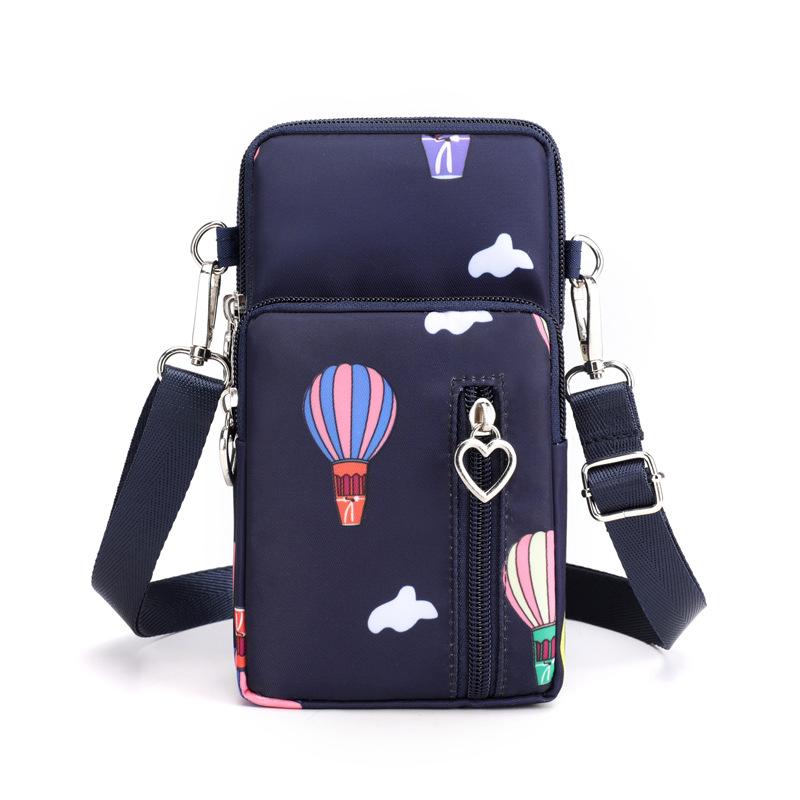 Waterproof Mobile Phone Bag Women's Mini Crossbody Bag Daily Multi-layer Zipper Purse Casual Outdoor Travel Nylon Bag