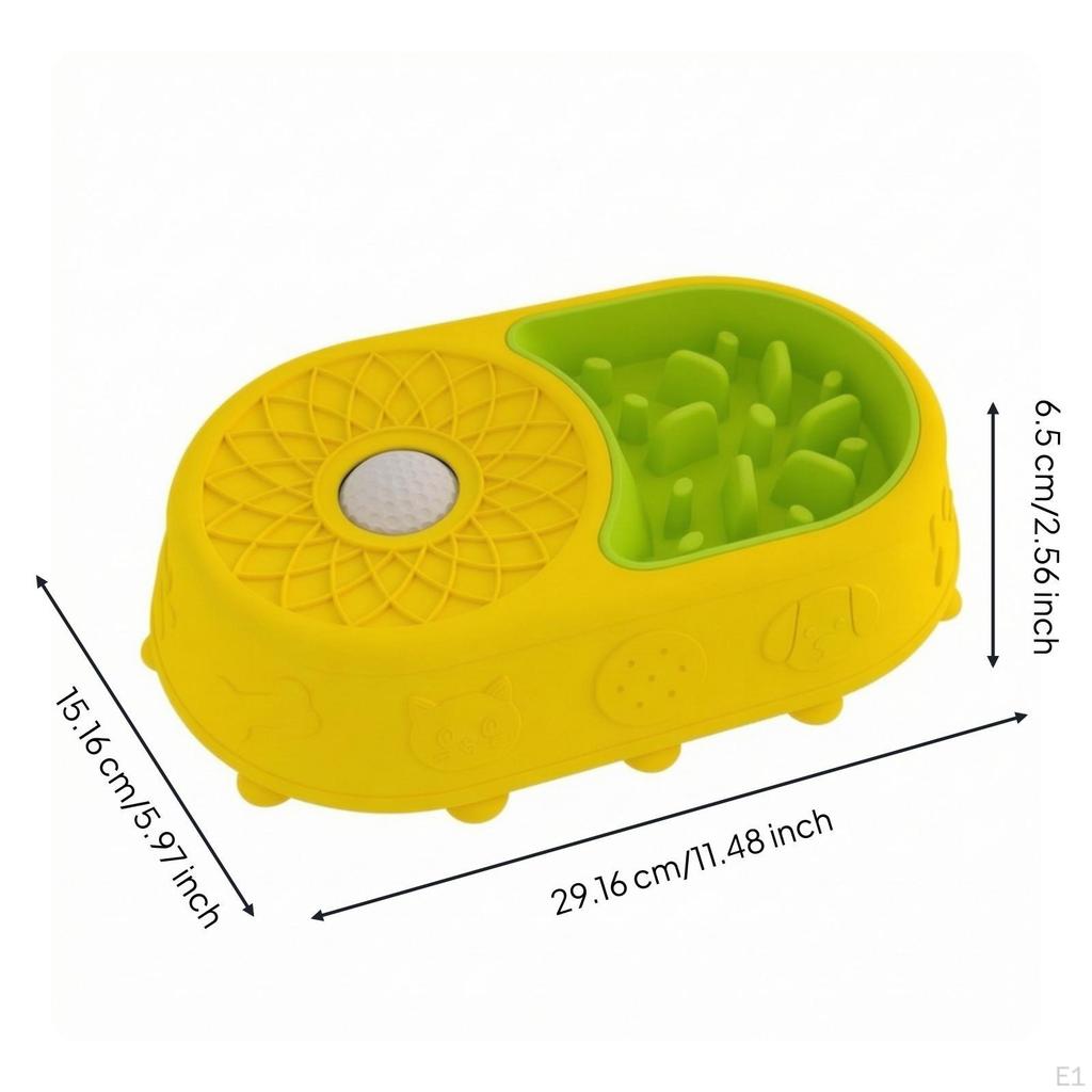 Shallow Slow Feeder with Lick Mat Soft Feeding Bowl Safe